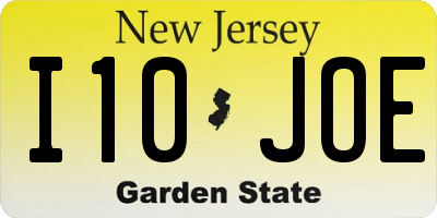 NJ license plate I10JOE