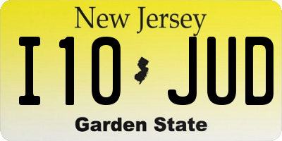 NJ license plate I10JUD