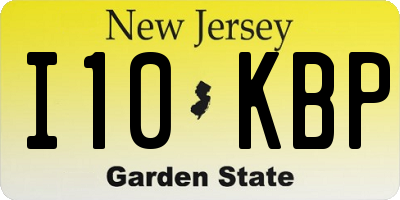 NJ license plate I10KBP