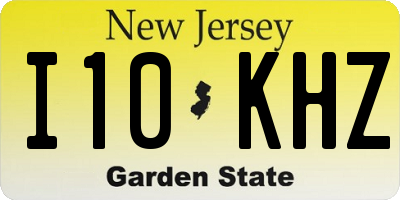 NJ license plate I10KHZ