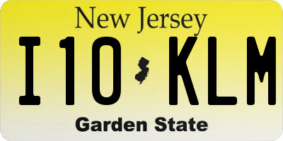 NJ license plate I10KLM
