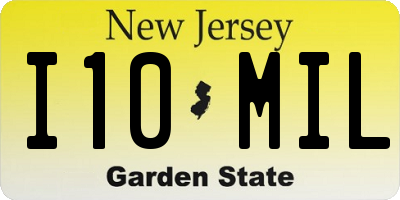 NJ license plate I10MIL