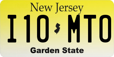 NJ license plate I10MTO