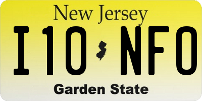 NJ license plate I10NFO