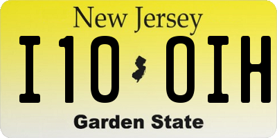 NJ license plate I10OIH