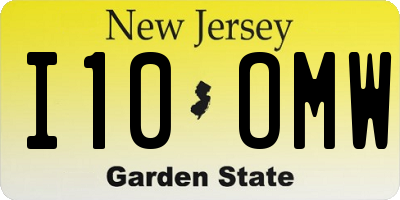 NJ license plate I10OMW