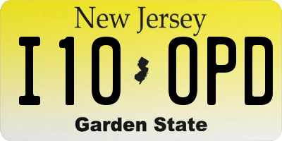NJ license plate I10OPD