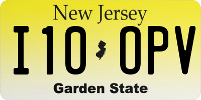 NJ license plate I10OPV