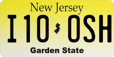 NJ license plate I10OSH