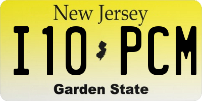 NJ license plate I10PCM