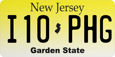 NJ license plate I10PHG