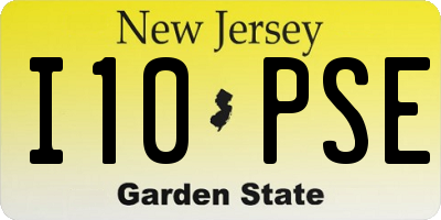 NJ license plate I10PSE