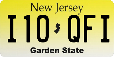 NJ license plate I10QFI