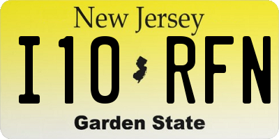 NJ license plate I10RFN