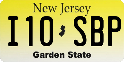 NJ license plate I10SBP