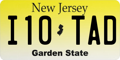 NJ license plate I10TAD