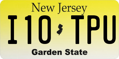 NJ license plate I10TPU