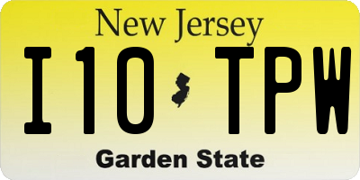 NJ license plate I10TPW