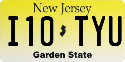 NJ license plate I10TYU