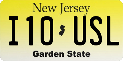 NJ license plate I10USL