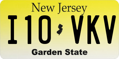 NJ license plate I10VKV