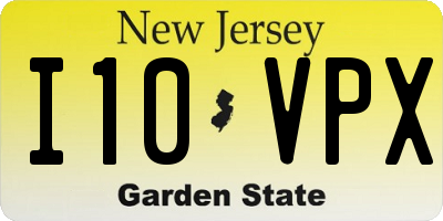 NJ license plate I10VPX