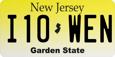 NJ license plate I10WEN