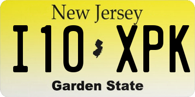 NJ license plate I10XPK