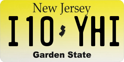 NJ license plate I10YHI