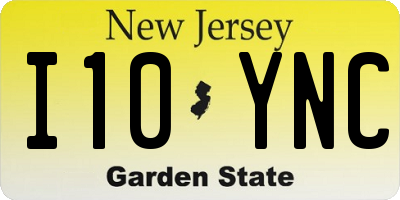 NJ license plate I10YNC
