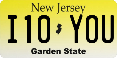 NJ license plate I10YOU