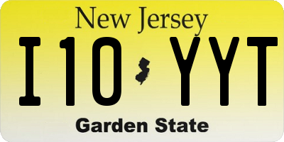 NJ license plate I10YYT