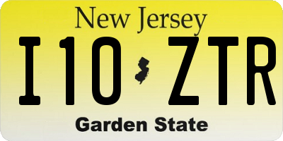 NJ license plate I10ZTR