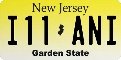 NJ license plate I11ANI