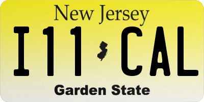 NJ license plate I11CAL