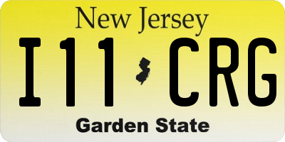NJ license plate I11CRG
