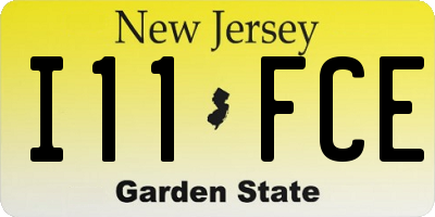 NJ license plate I11FCE
