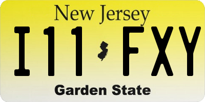 NJ license plate I11FXY