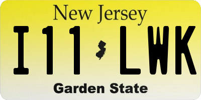 NJ license plate I11LWK
