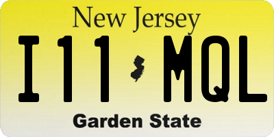 NJ license plate I11MQL