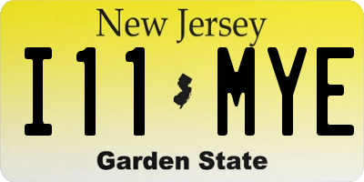 NJ license plate I11MYE