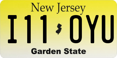 NJ license plate I11OYU