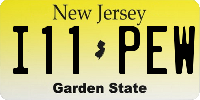 NJ license plate I11PEW