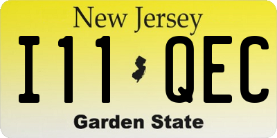 NJ license plate I11QEC
