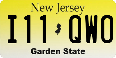 NJ license plate I11QWO