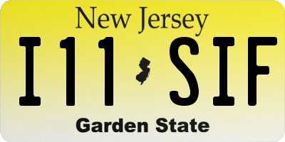 NJ license plate I11SIF