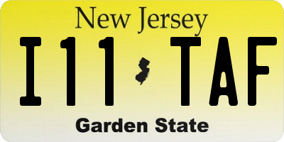 NJ license plate I11TAF