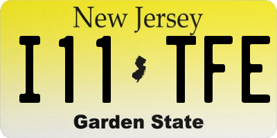 NJ license plate I11TFE