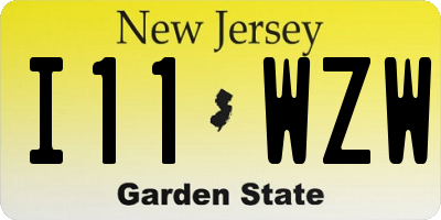 NJ license plate I11WZW