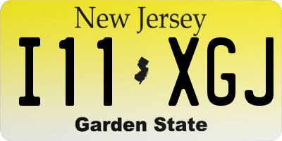 NJ license plate I11XGJ
